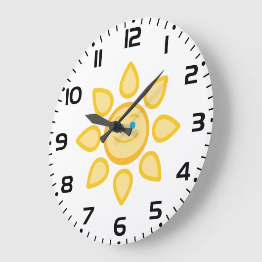 スマイリングサン ハッピーサンシャイン ラージ壁時計 (傾斜)