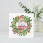 スマイリングスノーマンクリスマスリース カード (スタンド正面)