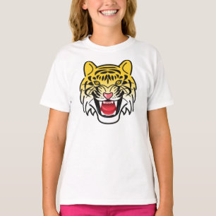 スマイリングタイガーフェイスアートワーク-21876 Tシャツ