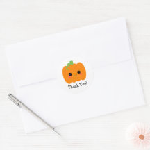 スマイリングパンプキン かわいい サンクスステッカー