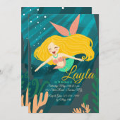 スマイリングマーメイド招待状 招待状 (正面/裏面)