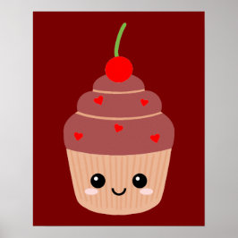 スマイリング カップケーキ プリント, スイート ルーム デコ, かわいい ポスター