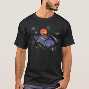 スマイリング フレンズ スペース カー チャーリーとPIMの面白いカートゥーン Tシャツ