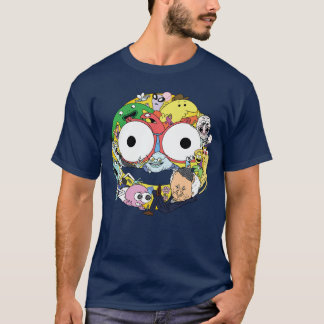スマイリング フレンズ 笑顔 キャラクター コラージュ 面白い Tシャツ