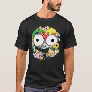 スマイリング フレンズ 笑顔 キャラクター コラージュ 面白い Tシャツ