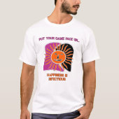 スマイリーな太陽の顔のマグネット Tシャツ (正面)