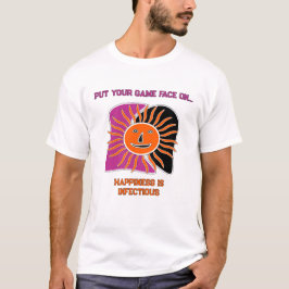 スマイリーな太陽の顔のマグネット Tシャツ
