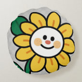 スマイリーのひまわり市松模様にが日に ラウンドクッション (裏面)