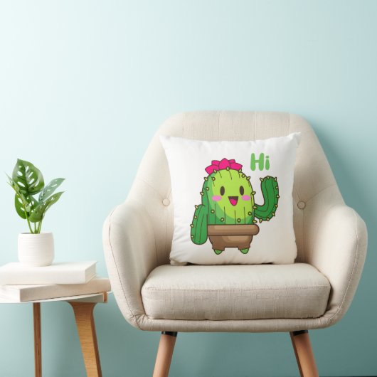 スマイリーサボテンピロー – Hello Plant Design クッション (椅子)
