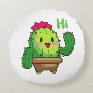 スマイリーサボテンピロー – Hello Plant Design ラウンドクッション