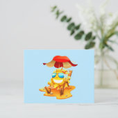 スマイリーサンラウンジオンビーチ椅子はがき ポストカード (スタンド正面)