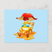 スマイリーサンラウンジオンビーチ椅子はがき ポストカード (正面)