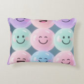 スマイリーフェイスパステル装飾用クッション – バブルグリッドカット アクセントクッション (裏面)