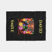 スマイリーフェイスパーソナライズされた名フリースブランケット。 フリースブランケット (正面(横))