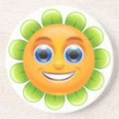 スマイリーフェイス花 コースター (正面)