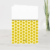 スマイリーフェイス黄色黒白ハッピーグリーティング カード (裏面)