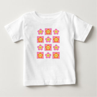 スマイリーフラワーベビーTシャツ ベビーTシャツ