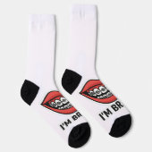 スマイリーブレースおもしろいステッカー – カラフルリップ ソックス (右)