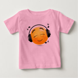 スマイリーヘッドフォン絵文字ジャージ素晴らしー ベビーTシャツ