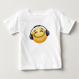スマイリーヘッドフォン絵文字ジャージ素晴らしー ベビーTシャツ