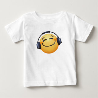 スマイリーヘッドフォン絵文字ジャージ素晴らしー ベビーTシャツ
