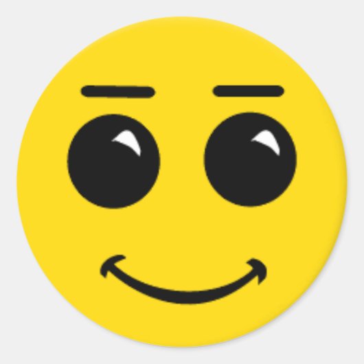 スマイリー顔大の ラウンドシール (正面)