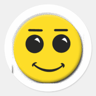 スマイリー顔大の ラウンドシール