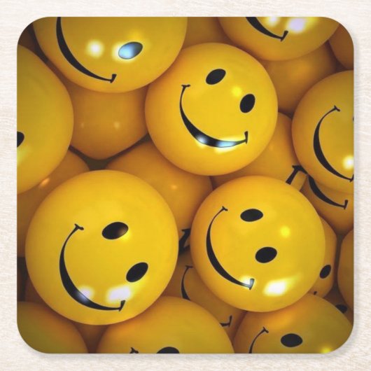 スマイリー スクエアペーパーコースター (正面)
