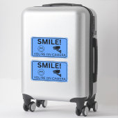 スマイルあなたのカメラシンボルや象徴、ビデオ監視 シール (スーツケース)