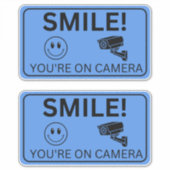 スマイルあなたのカメラシンボルや象徴、ビデオ監視 シール (正面)