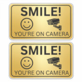スマイルあなたのカメラシンボルや象徴、ビデオ監視 シール (正面)