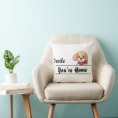 スマイルあなたはホーム、かわいい子犬の装飾用クッションデザイン クッション (椅子)