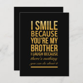 スマイルおもしろいbの兄弟の誕生日プレゼント サンキューカード (正面/裏面)