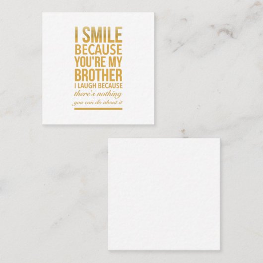 スマイルおもしろいbの兄弟の誕生日プレゼント スクエア名刺 (正面/裏面)
