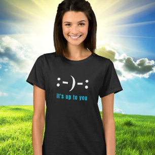スマイルか眉を寄せエネルギーだ前向き Tシャツ
