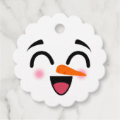 スマイルがかわいいクリスマスの雪だるま 冬 フェイバータグ (正面)