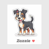 スマイルがかわいいマンチェスターテリアの子犬イラスト シール (シート)