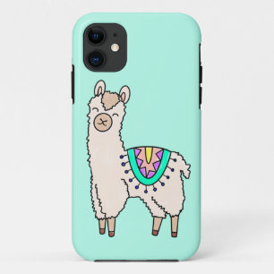 スマイルがかわいいリャマ アルパカのキャラクターイラスト iPhone 11 ケース
