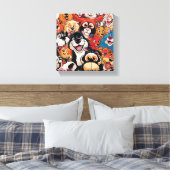 スマイルすべてのまわりに動物 キャンバスプリント (インサイチュ (寝室))
