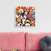 スマイルすべてのまわりに動物 キャンバスプリント (インサイチュ (リビング))