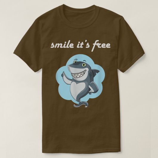 スマイルその自由なsharkinspiraitionalおもしろい tシャツ (デザイン正面)