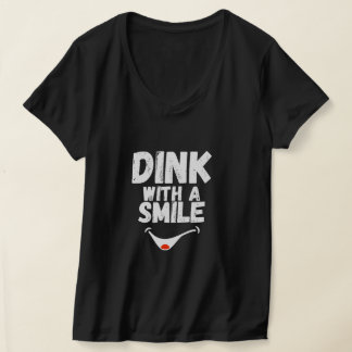 スマイルでディンク ピックルボールママTシャツ | かわいいピックルボール Tシャツ