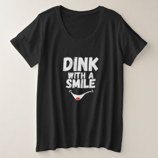 スマイルでディンク ピックルボールママTシャツ | かわいいピック プラスサイズTシャツ