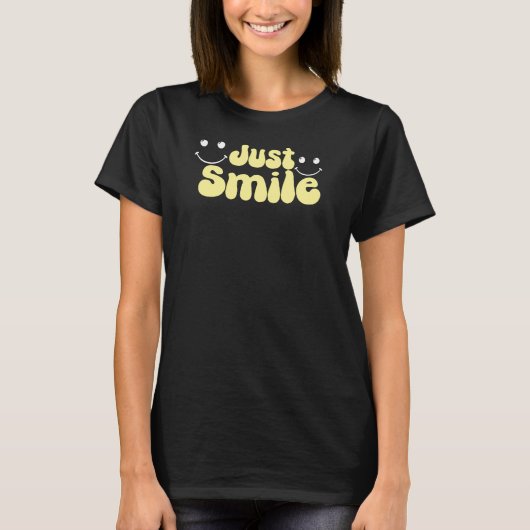 スマイルでポジティブな毎日を グラフィック Tシャツ (正面)