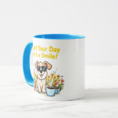 スマイルで一日をスタート – かわいいマグカップ マグカップ (正面左)