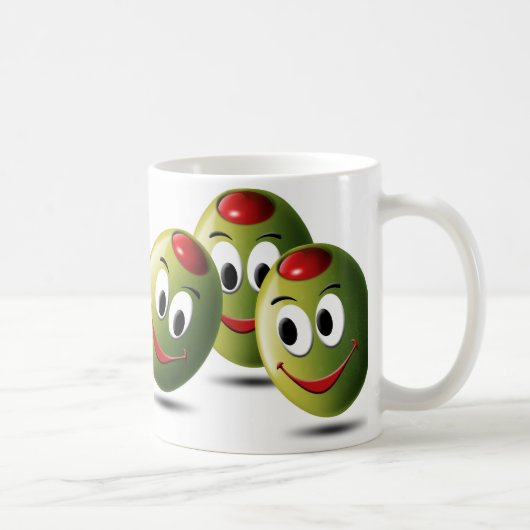 スマイルで満ちているオリーブ コーヒーマグカップ (右)