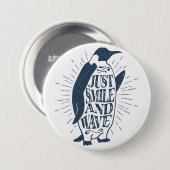 スマイルとウェーブペンギン 缶バッジ (正面&裏面)