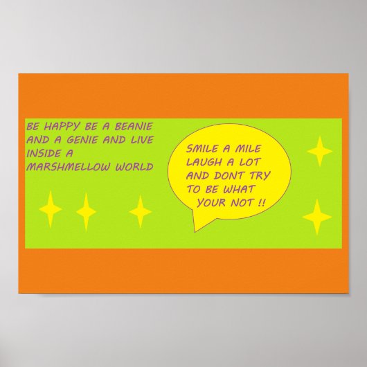 スマイルとハッピーポスタープリントテーマビーニー ポスター (正面)