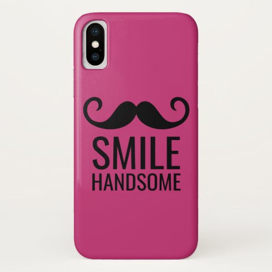 スマイルと口ひげ任意のベースカラーiPhone Xケース Case-Mate iPhoneケース (裏面)
