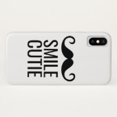 スマイルと口ひげCOLORIZE背景iPhone Xケース Case-Mate iPhoneケース (裏面(横))